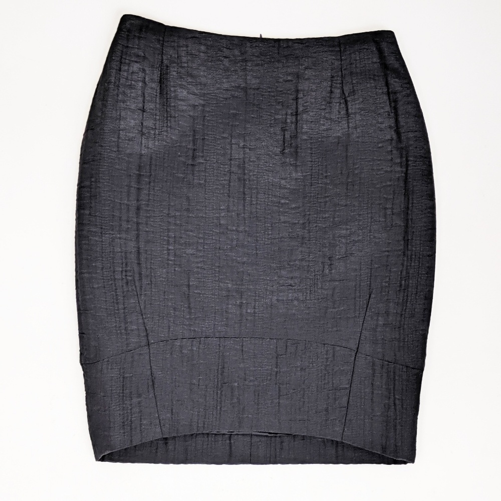 Escada High Low Hem Stretch Pencil Skirt Black 8